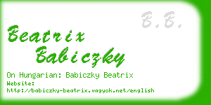 beatrix babiczky business card